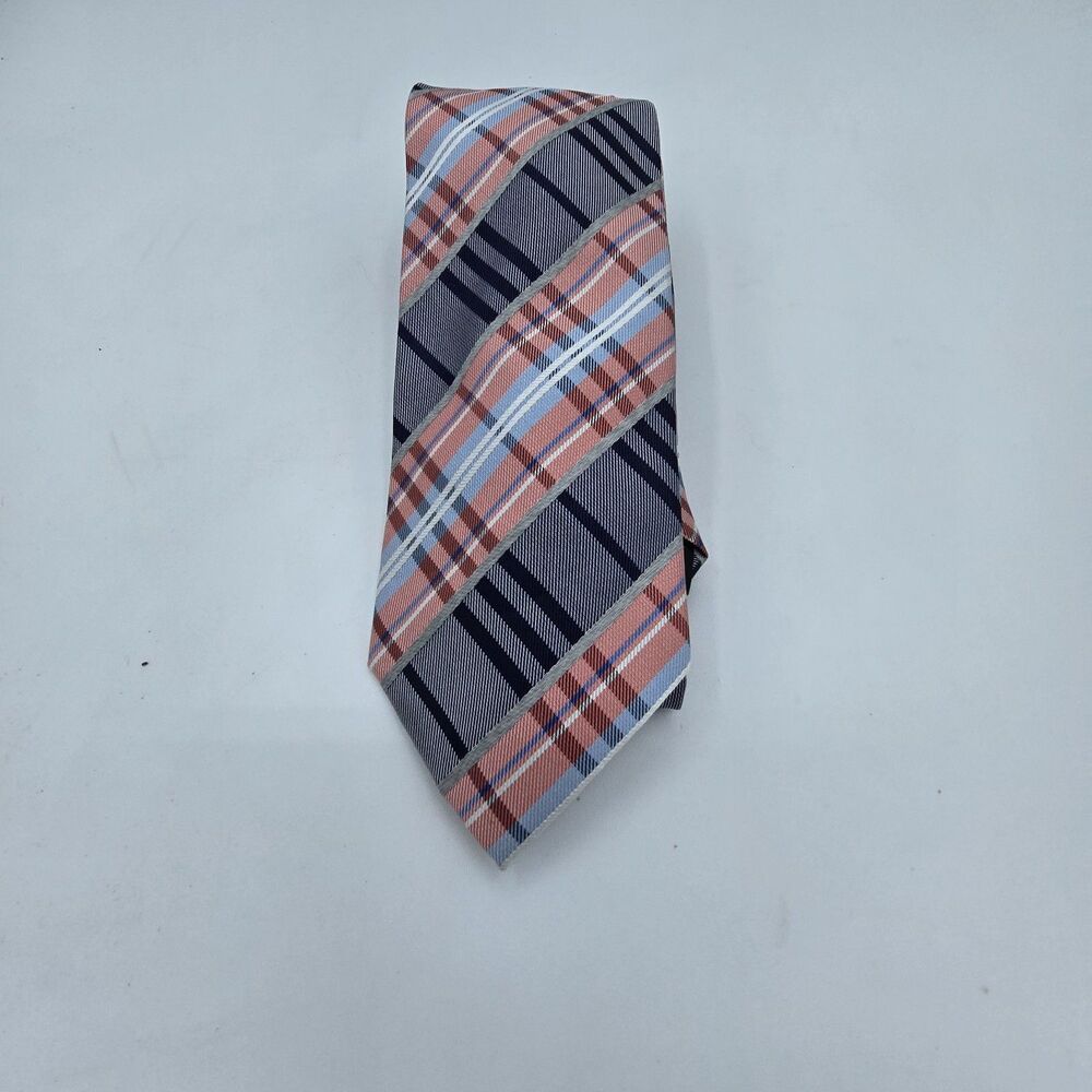 Alexander Julian Colours Men's Neck Tie 57”x3” Grey pink blue Geometric Vintage - Picture 2 of 6